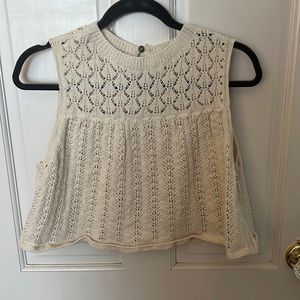 Zara Off White Knitted Crop Top
